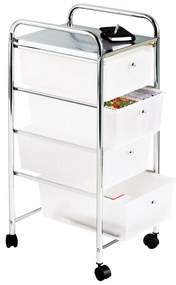 Plastikowy regał na kółkach w biało-srebrnym kolorze 33x79 cm – Premier Housewares