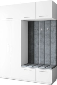 Masseno Garderoba REMA 180/240/60 cm Nowoczesna Szafa do Przedpokoju Biała, MONOLITH 85 (Szary)