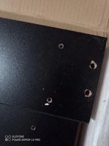 PROMOCJA Czarny stół jadalniany z blatem w dekorze dąb złoty craft MADO 120x80 II jakość