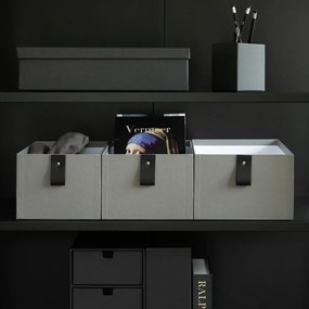 Szare kartonowe pojemniki zestaw 3 szt. 20,5x29,5x14,5 cm Aston Paper Laminate – Bigso