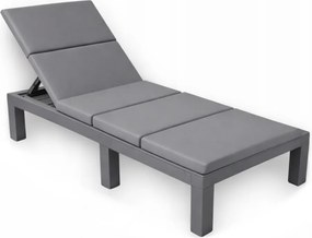 Leżak ogrodowy hotelowy Lagoon SL-02C z poduszką, składany, kolor szary