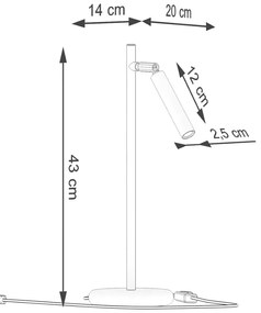 Złota elegancka lampka na biurko - M090-Natilo