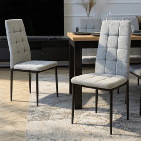 Krzesło Tapicerowane do Jadalni TEX Szare Nowoczesne Loft