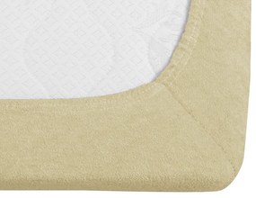 PrzytulneMieszkanie.pl Kremowe prześcieradło frotte 90 x 200 cm