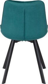 Zestaw Stół Okrągły Rozkładany HARRY 102-142 cm Dąb Craft/Czarny i 4 Krzesła Tapicerowane RICK Turkusowe Nowoczesne