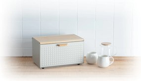 Metalowy chlebak SENSIA z bambusową pokrywą