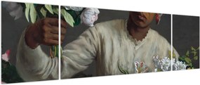 Obraz - Frédéric Bazille, Young Woman with Peonies, reprodukcje (170x50 cm)
