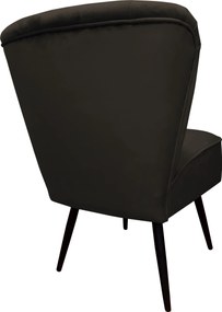 Fotel PRL tkanina Welur nogi metalowe : Kolor nogi - Czarna stożek, Kolor tkaniny - VELVET - MG05