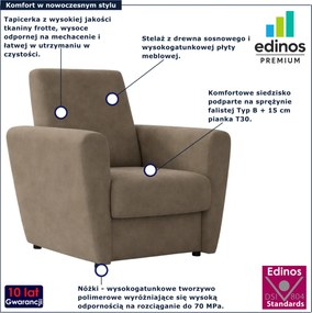 Brązowy skandynawski fotel wypoczynkowy A5-A98