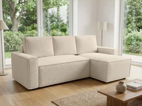PROMOCJA Rozkładany narożnik SMART BOUCLE 232x143 cm, kremowy II. jakość