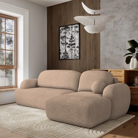 Masseno Narożnik MODENZA z funkcją spania i pojemnikiem na pościel Narozniki L, Rozkładana sofa - Beżowy, NOW OR NEVER 05