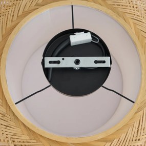 Lampa sufitowa Japandi z bambusa z białym wnętrzem - Liva