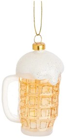 Szklana ozdoba świąteczna wykonana ręcznie 9,5 cm Frothy Beer – Sass &amp; Belle