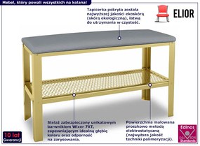 Siedzisko z metalowym stelażem złoty + szary - Nakari 3X