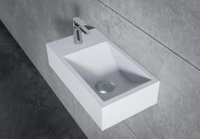 Umywalka ścienna BA18 z odlewu mineralnegoPółka z lewej lub prawej - 40 x 22 x 10 cm