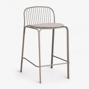 [*]wysoki Stołek Ogrodowy Z Stali Anerina Moka Brown & ↑65 Cm & Beż Orzechowy - Sklum