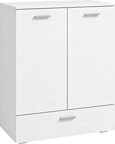 HOMCOM Nowoczesne sideboard, wolnostojąca szafka do przechowywania z szufladą i regulowaną półką, Biały | Aosom PL