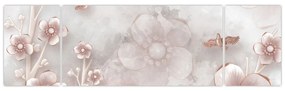 Obraz - Różowe kwiaty (170x50 cm)