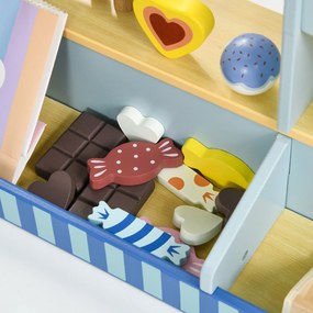 AIYAPLAY Lodziarnia dla Dzieci, Stanowisko z Lodami, Bogaty Zestaw, Wspiera Fantazję i Umiejętności Motoryczne, Jasnoniebieski