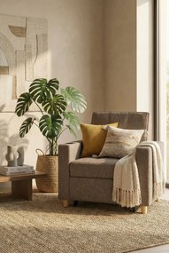 Beżowy rozkładany fotel z podnóżkiem amerykanka S4-E13