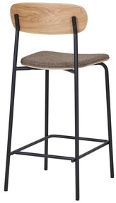 Czarny/brązowy hoker sztaplowany w dekorze jesionu (wysokość siedziska 66 cm) Estepona – House Nordic