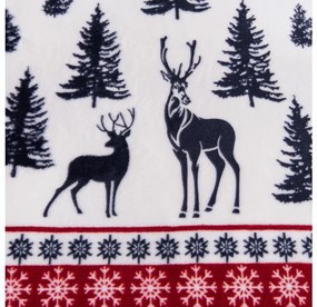 PrzytulneMieszkanie.pl PrzytulneMieszkanie.pl PrzytulneMieszkanie.pl Zestaw pościeli z mikropluszu TWINKLE CHRISTMAS kolorowe + prześcieradło z mikropluszu SOFT 90x200 cm białe, pojedyncze łóżko