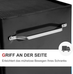 HOMCOM Szafka na Narzędzia, Skrzynka Narzędziowa, 5 Szuflad, na Kółkach, Stal, Czarna