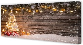 Fotoobraz na płótnie Choinka, Śnieg i Dekoracje