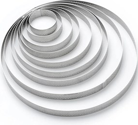 De Buyer 3098.09 perforowana okrągła rama do ciasta 24,5 cm, stal nierdzewna