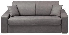 Kanapa 3-osobowa z ekspresowym mechanizmem rozkładania z tkaniny EMIR - Kolor: szary - Miejsce do spania: 140 cm - Materac 22 cm z pamięcią kształtu