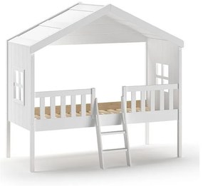 Białe podwyższone łóżko dziecięce w kształcie domku 90x200 cm Housebed – Vipack