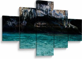 Obraz wody i skał (125x70 cm)