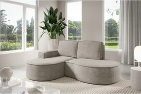Narożnik MOLLY Lewostronny bez funkcji spania, wolnostojący tkanina CURIO 11 Popielaty