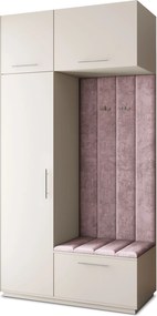 Masseno Garderoba REMA 120/240/60 cm Nowoczesna Szafa do Przedpokoju Kaszmir, MONOLITH 62 (Wrzosowy)