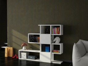 Nowoczesny regał na książki – 120 cm x 109 cm x 19,5 cm – Biały – Płyta wiórowa pokryta melaminą