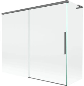 Mexen Rox L parawan nawannowy 2-skrzydłowy rozsuwany 180 + 80 x 150 cm, transparent, gun metal - 8C9L-180-080-95-00