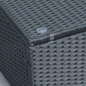 Outsunny Stolik Boczny Ogrodowy z Technorattanu Czarny Praktyczny Design 85x50x39cm | Aosom PL