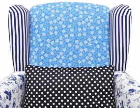 Tapicerowany patchworkowy fotel uszak G5-T35