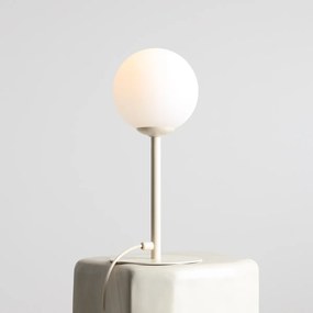 Nowoczesna i elegancka lampa stołowa Pinne w kolorze kremowym