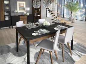 Stół KREON 90 cm do Salonu Jadalni, Rozkładany, Prostokątny, Brązowy