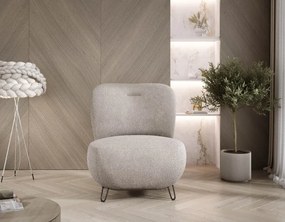 Fotel LUIS skandynawski wolnostojący na metalowych nogach w tkaninie ANTHOLOGY 06
