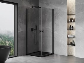 Mexen Mist-B Duo kabina prysznicowa uchylna 90 x 90 cm, transparent, czarna - 8A2-090-090-70-00