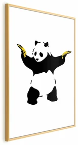Plakat Panda with Guns 60x90 cm z ramą złotą bez marginesu ARTGEIST B
