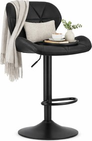 Nowoczesny czarny hoker skórzany R5-D40