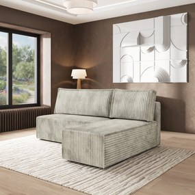 Masseno Narożnik BRISO z funkcją spania i pojemnikiem na pościel Narozniki L, Rozkładana sofa - Jasnoszary, TILIA 83