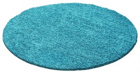 Dywan shaggy Best jednokolorowy turkusowy koło 80 cm x 80 cm
