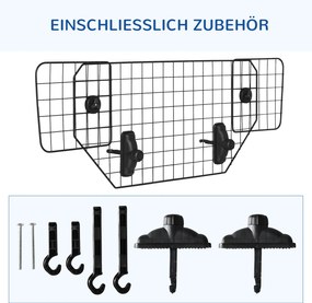PawHut Bramka Bezpieczeństwa dla Psa Regulowana Osłona 90-120cm Wysoka 405cm Metalowa Czarna | Aosom PL