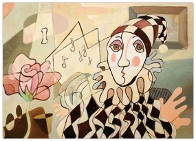 Obraz na szkle - Kubizm - harlequin and rose (70x50 cm)