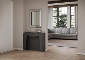 Konsola rozkładana 90x25/211 cm Anea Antracytowy efekt stucco wewnętrzne przedłużenia