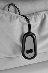 Fotel wypoczynkowy, elektryczny rozkładany, pionizacja popielaty HORTON